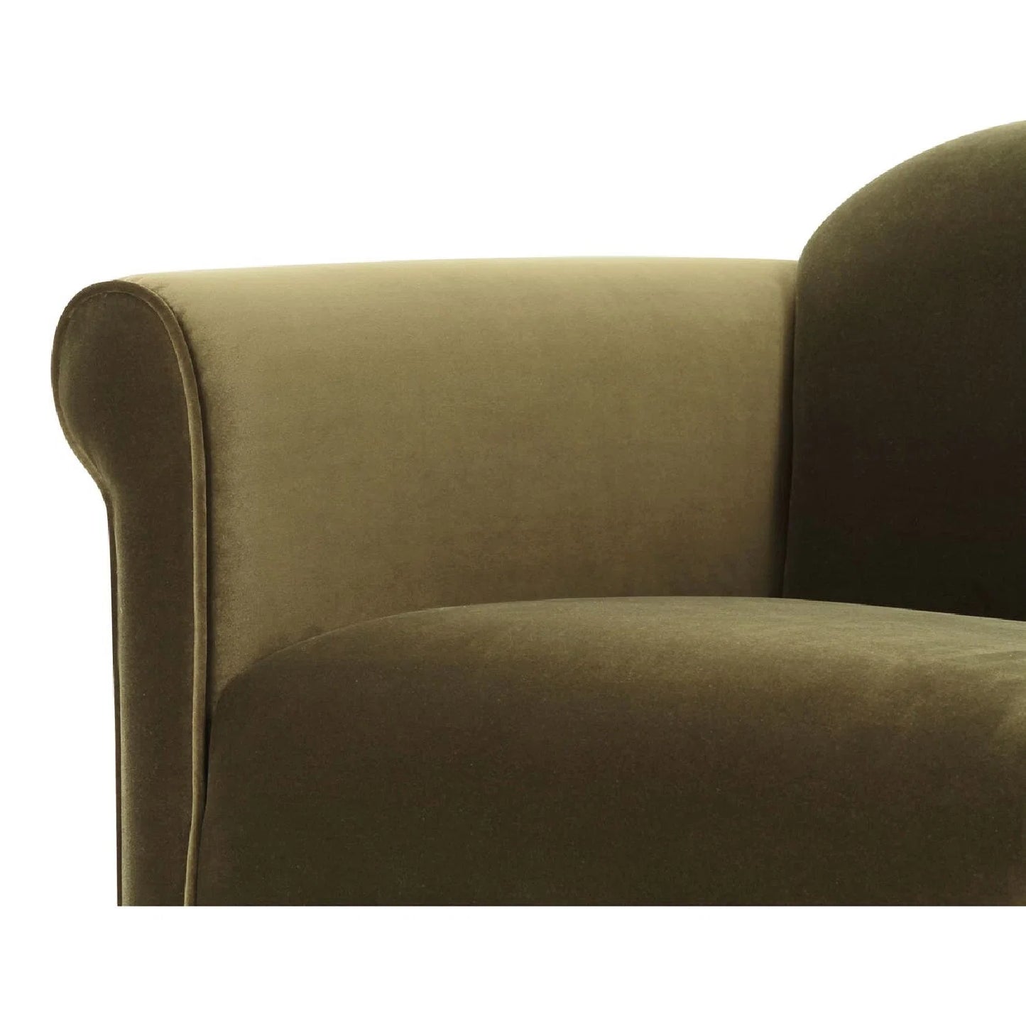 Luxury Mohair Inspired Rolled-Arm Accent Chair Modern Italian Style for Villa