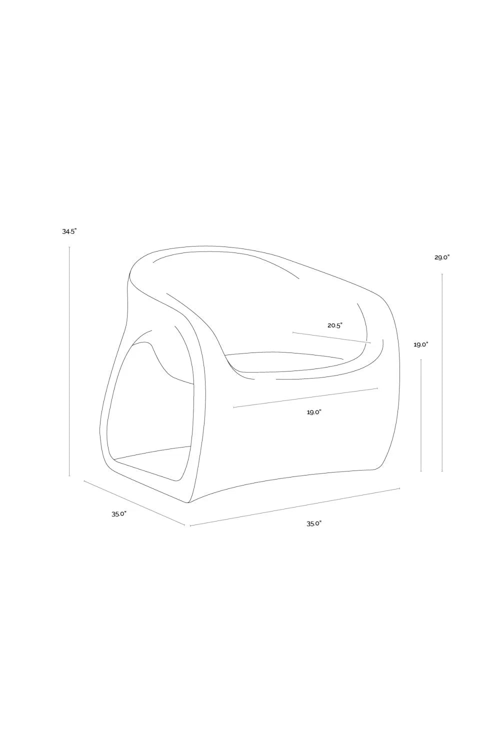 Luxury Molded Concrete Lounge Chair European Style for Villa
