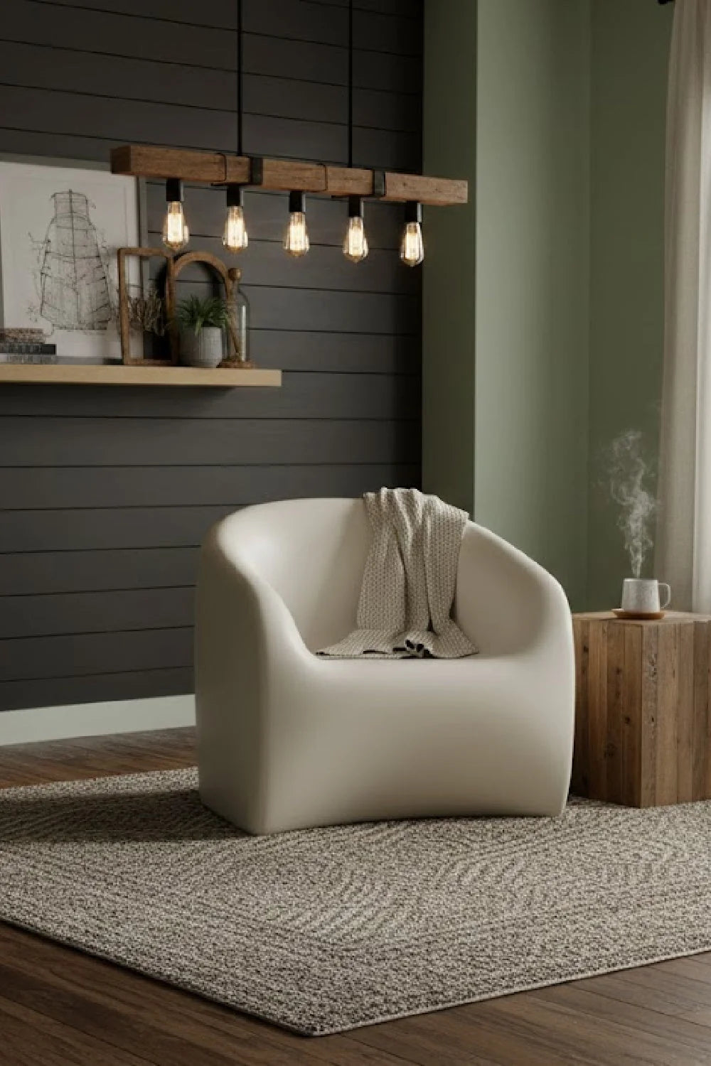 Luxury Molded Concrete Lounge Chair European Style for Villa