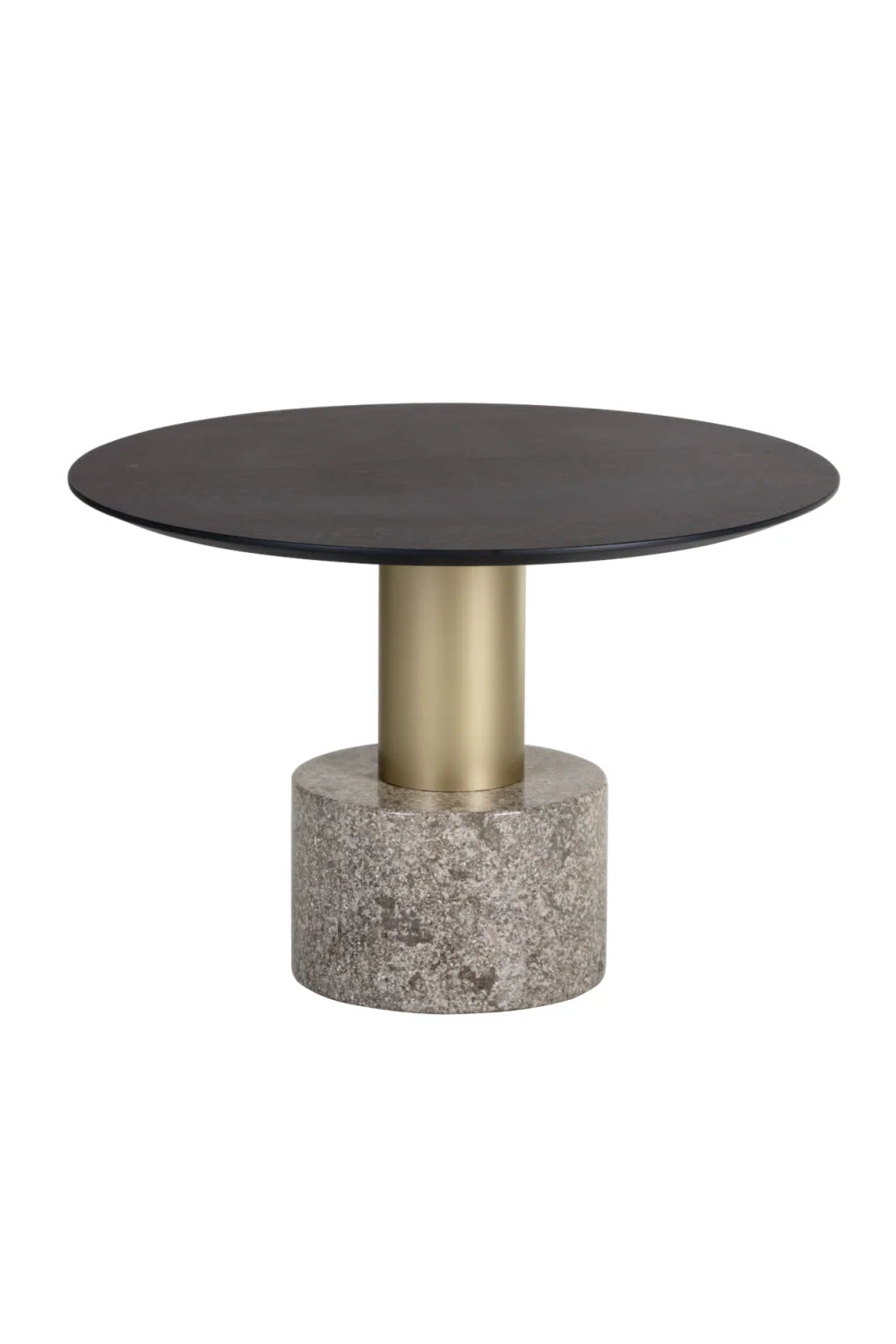 Luxury Monaco Black Oak Round Coffee Table Modern Italian Style for Villa