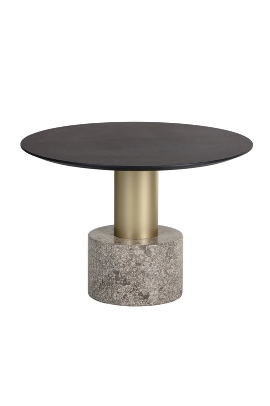 Luxury Monaco Black Oak Round Coffee Table Modern Italian Style for Villa