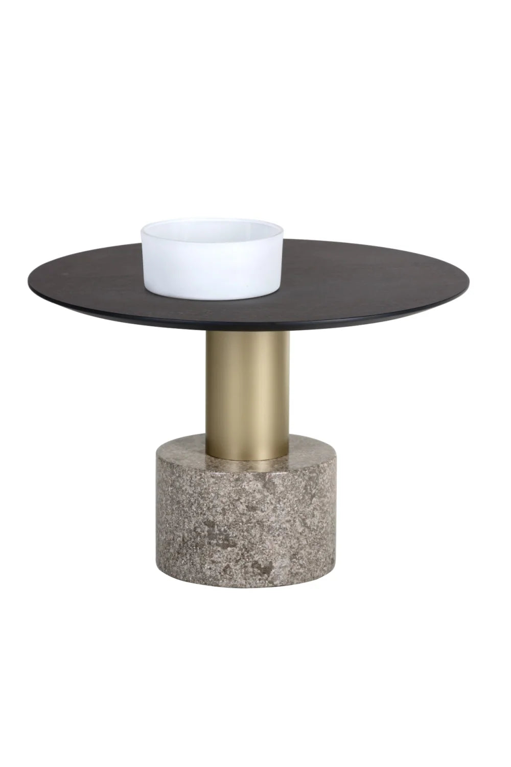 Luxury Monaco Black Oak Round Coffee Table Modern Italian Style for Villa
