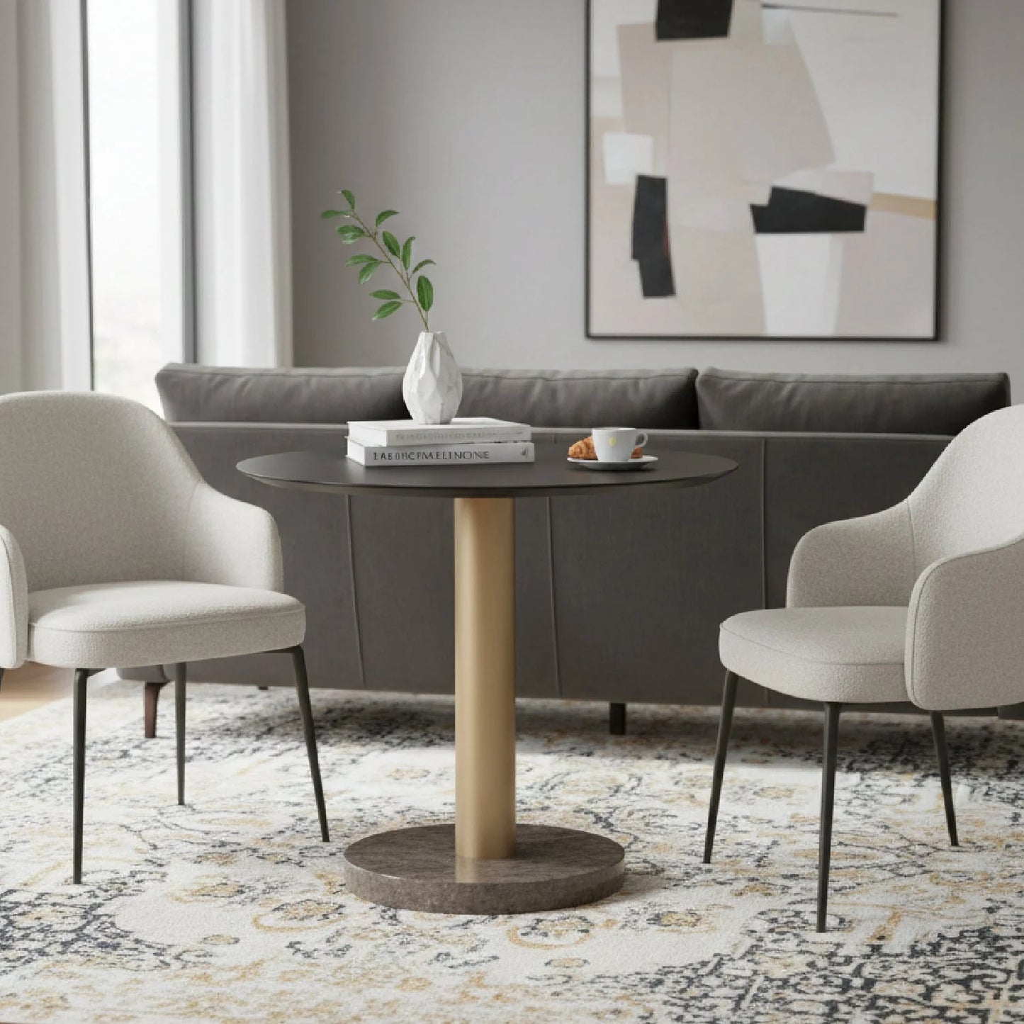 Luxury Monaco Marble Bistro Table Modern Italian Style for Villa