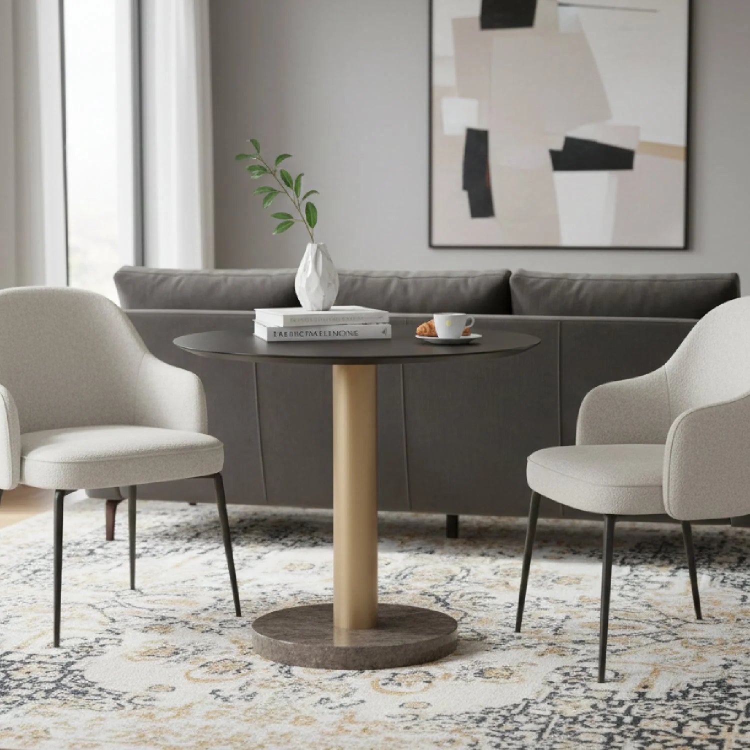 Luxury Monaco Marble Bistro Table Modern Italian Style for Villa