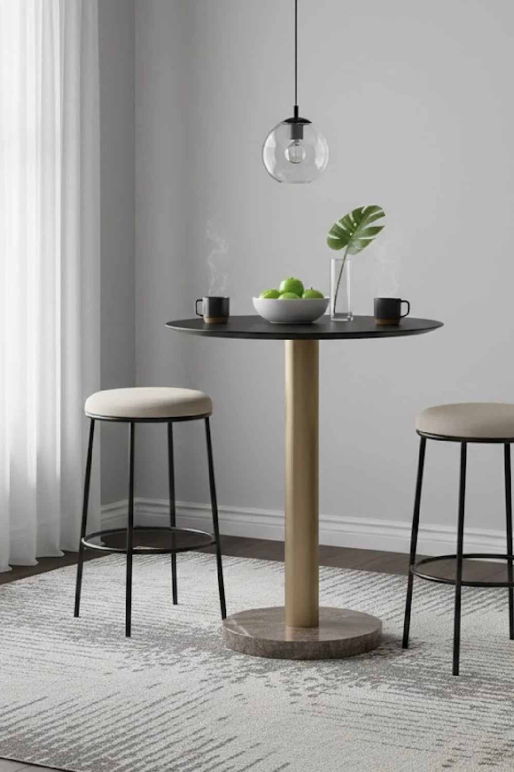 Luxury Monaco Oak Bar Table Modern Italian Style for Villa