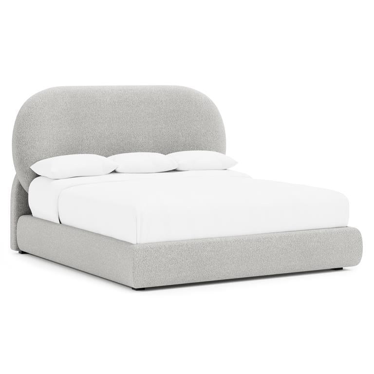 Luxury Monolith Fabric Panel Bed Modern Italian Style for Villa