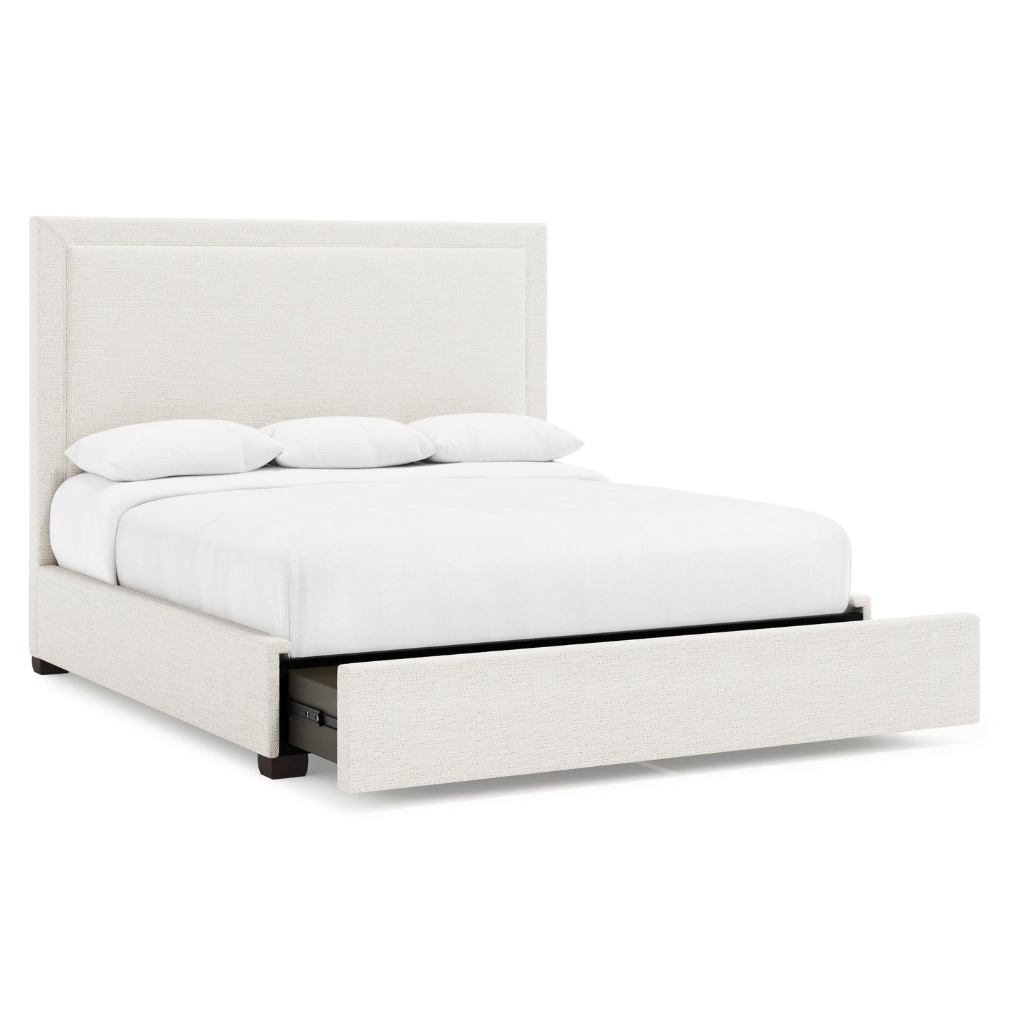 Luxury Morgan Fabric Storage Panel Bed Modern Italian Style for Villa