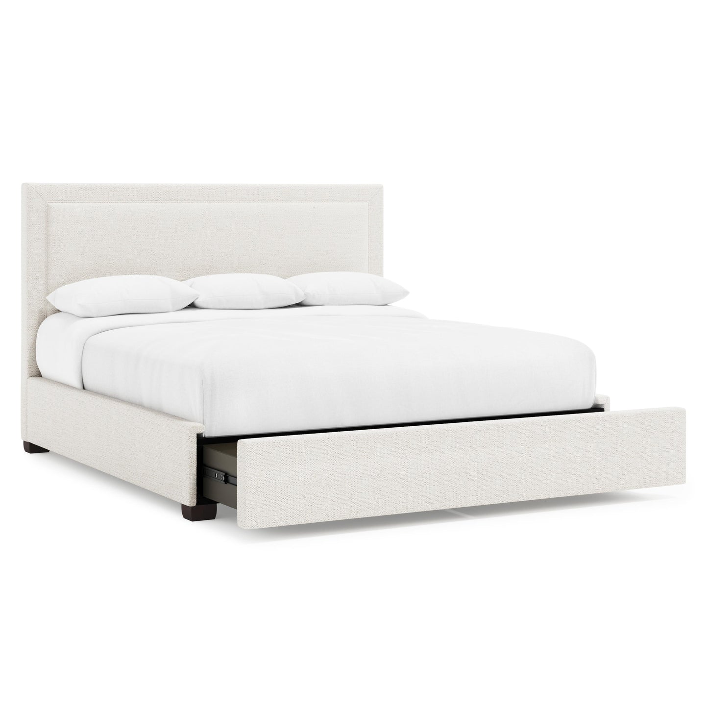 Luxury Morgan Fabric Storage Panel Bed Modern Italian Style for Villa