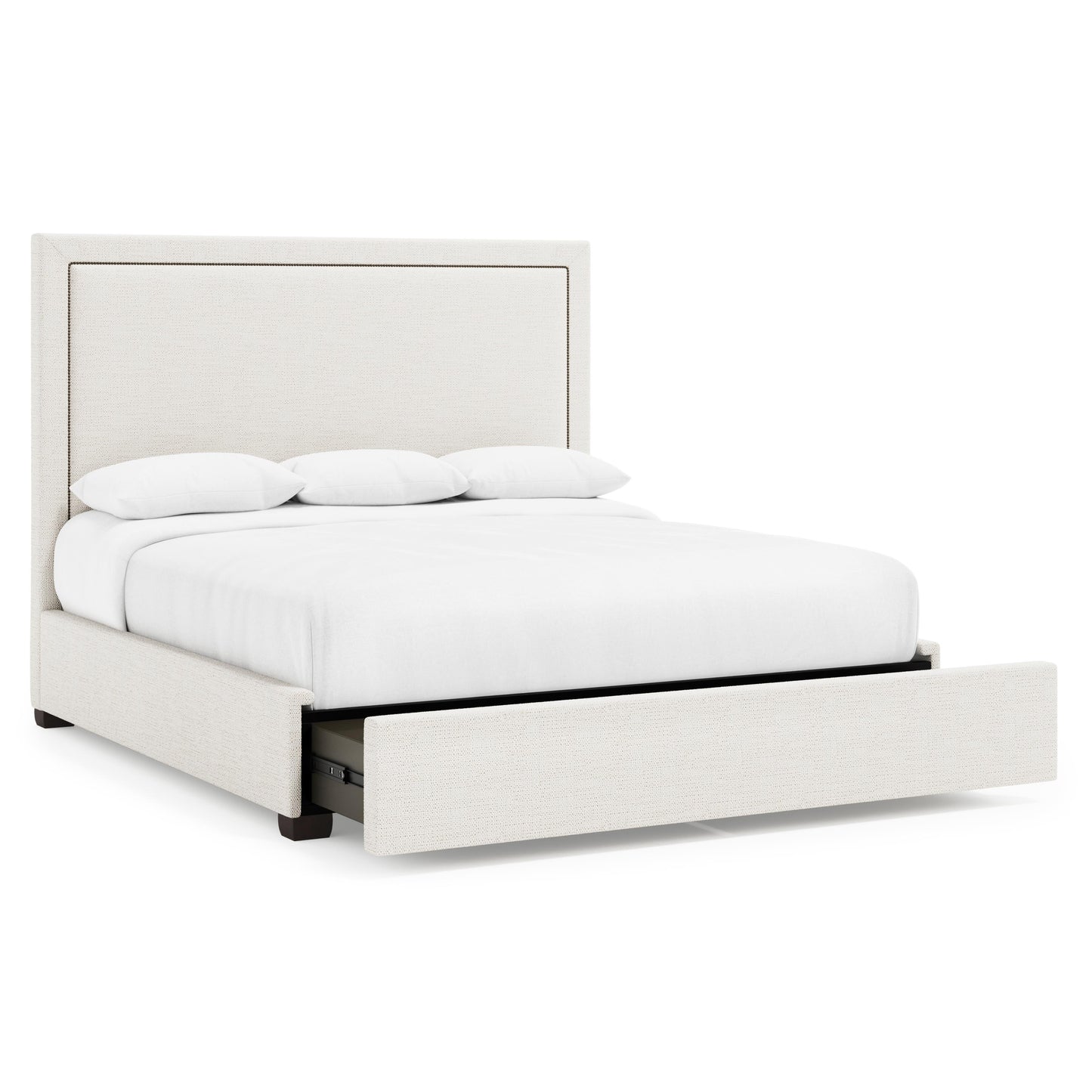 Luxury Morgan Fabric Storage Panel Bed Modern Italian Style for Villa