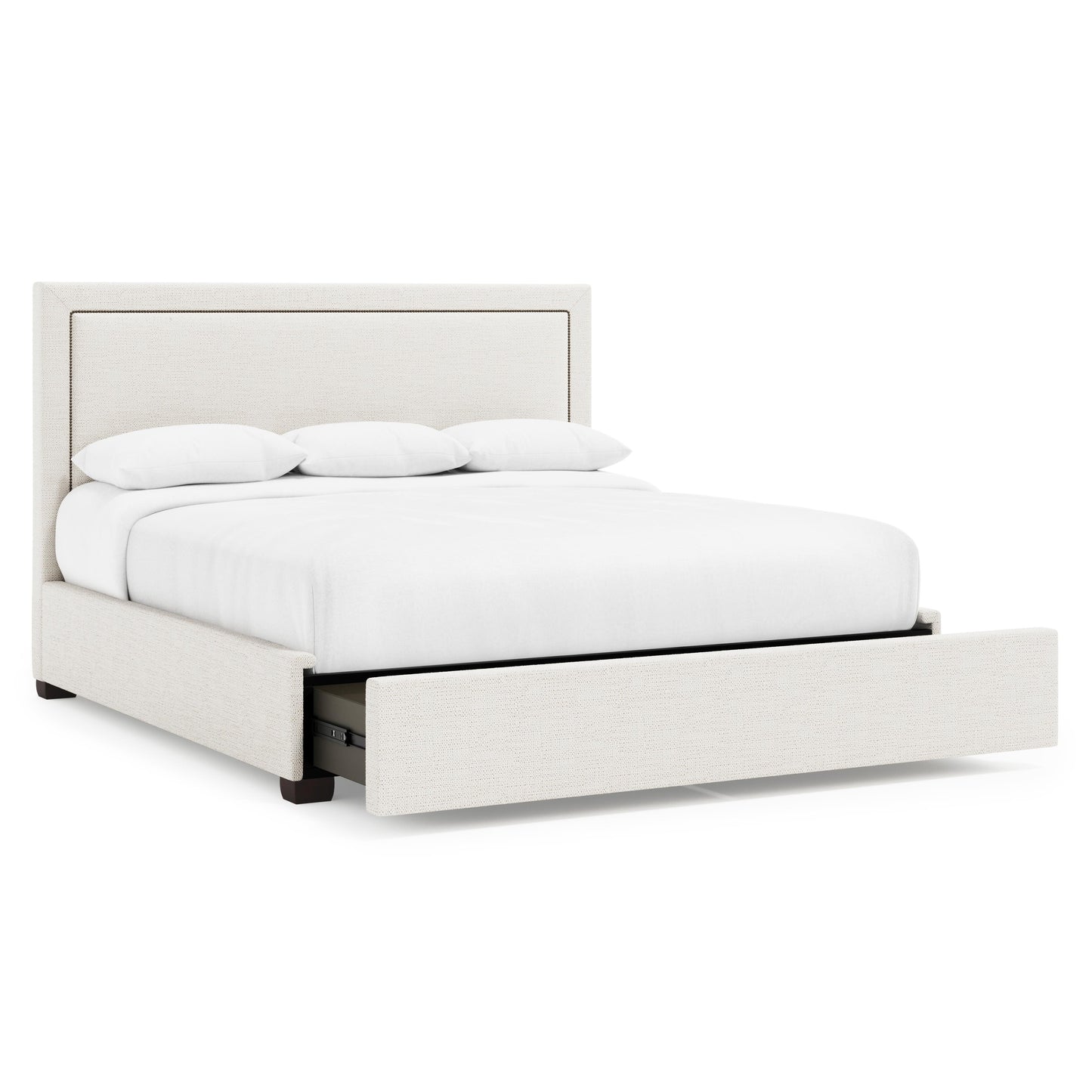 Luxury Morgan Fabric Storage Panel Bed Modern Italian Style for Villa