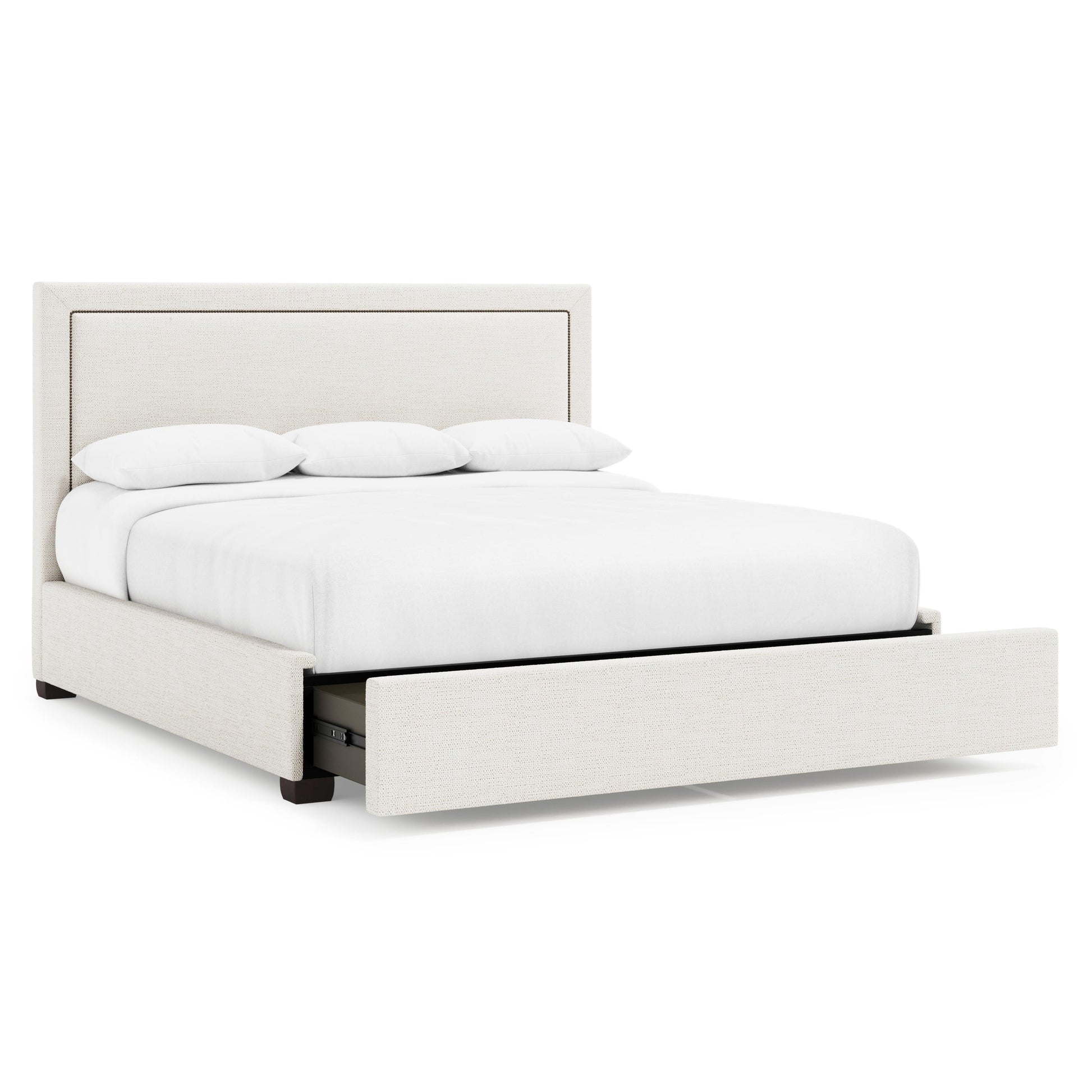 Luxury Morgan Fabric Storage Panel Bed Modern Italian Style for Villa