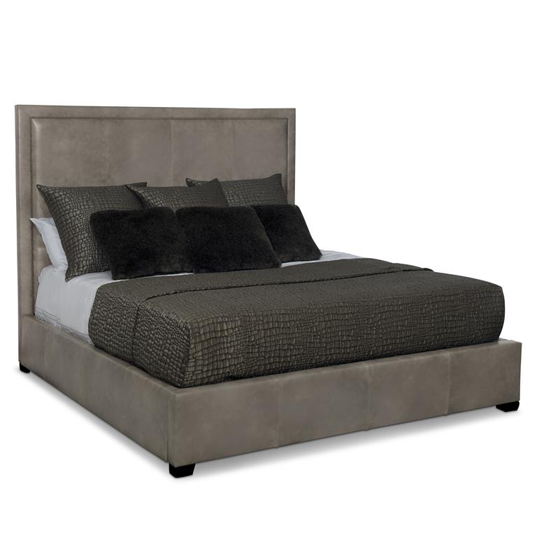 Luxury Morgan Leather Panel Bed Modern Italian Style for Villa