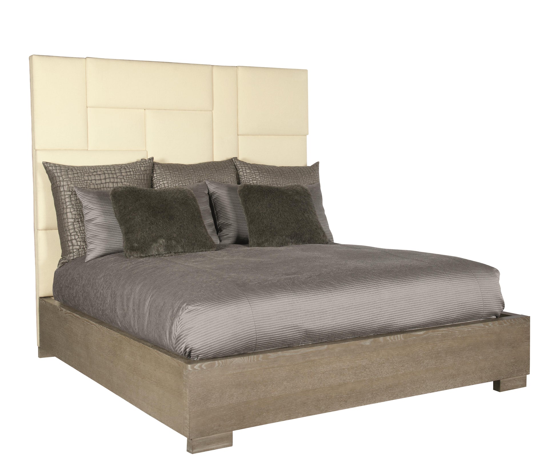 Luxury Mosaic Fabric Panel Bed Modern Italian Style for Villa