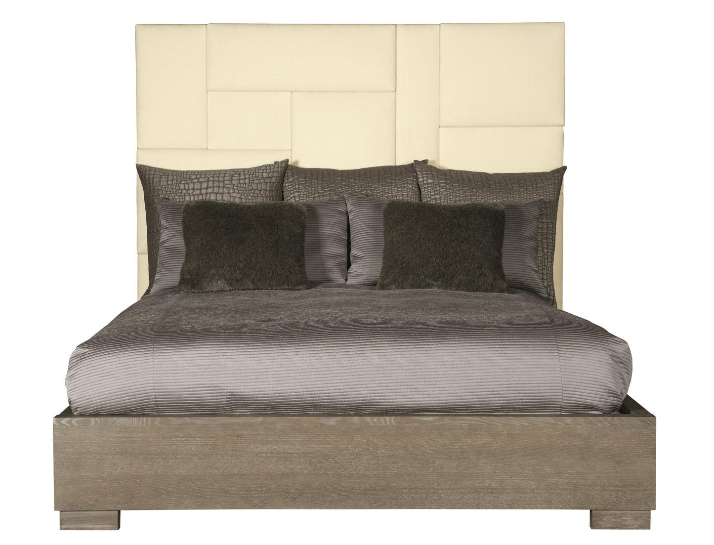 Luxury Mosaic Fabric Panel Bed Modern Italian Style for Villa