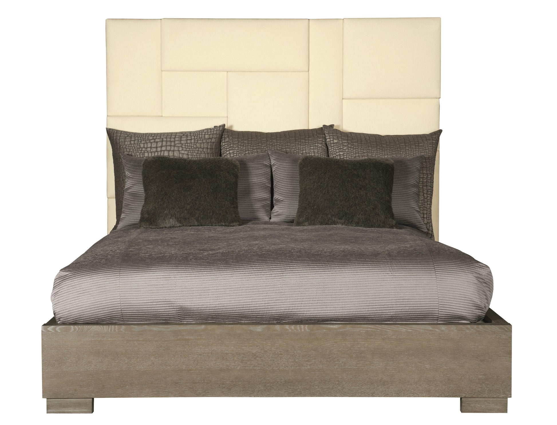 Luxury Mosaic Fabric Panel Bed Modern Italian Style for Villa