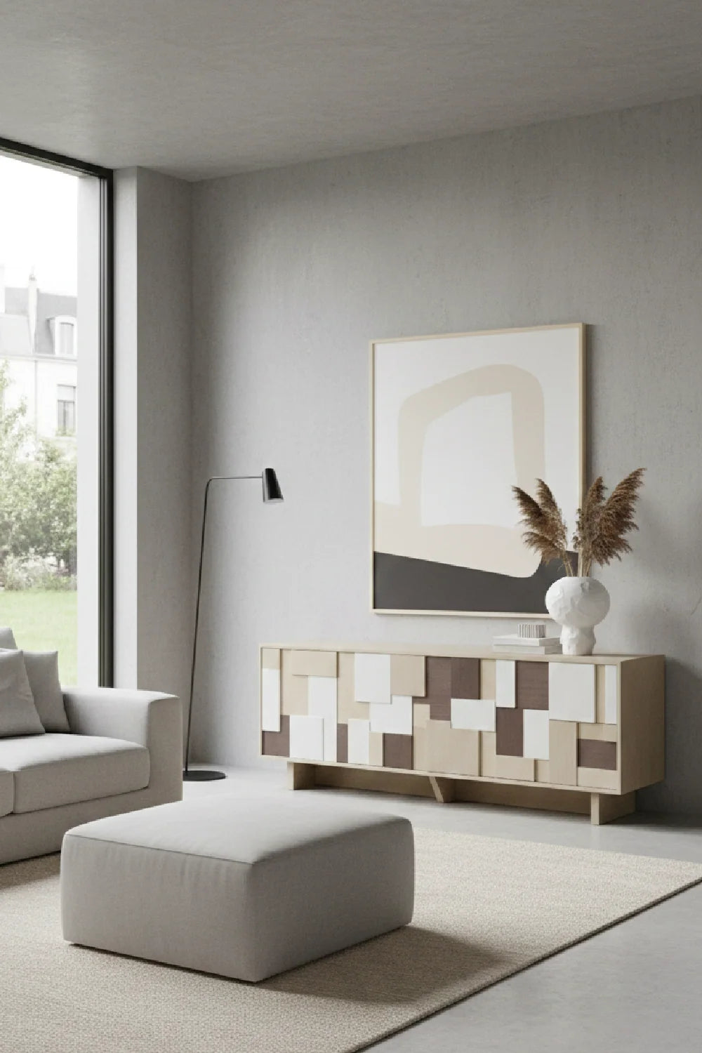 Luxury Multi-Colored Patterned Sideboard European Style for Villa