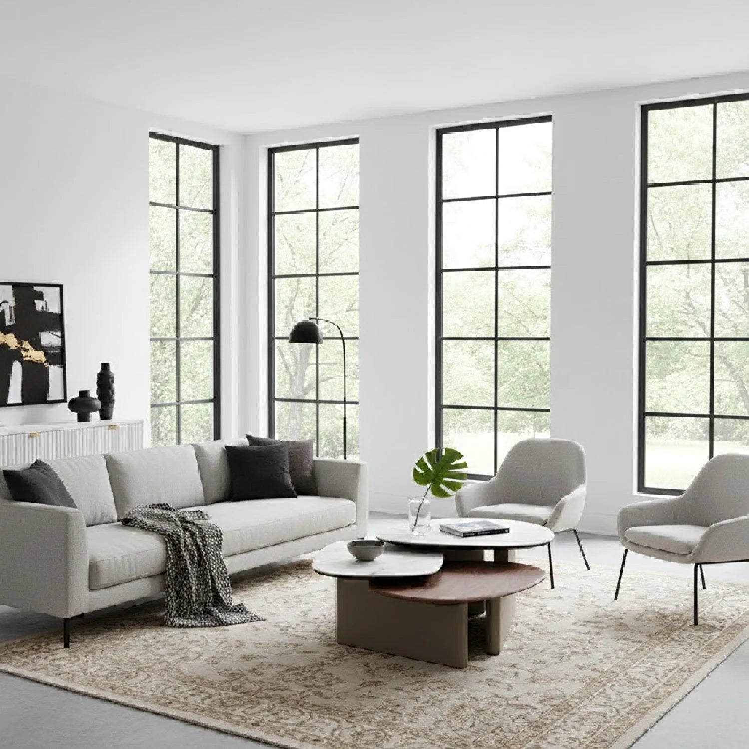 Luxury Multi Tier Ceramic Coffee Table Modern Italian Style for Villa
