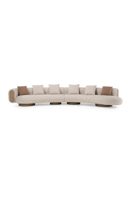 Luxury Multicolored Boucle Sectional Sofa Modern Italian Style for Villa