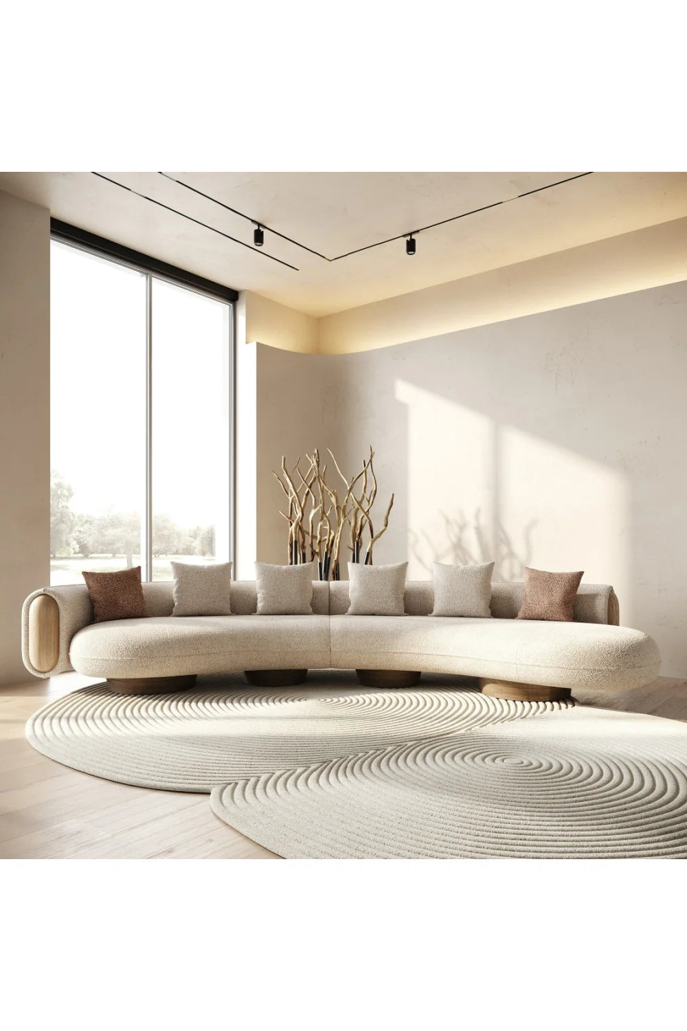 Luxury Multicolored Boucle Sectional Sofa Modern Italian Style for Villa