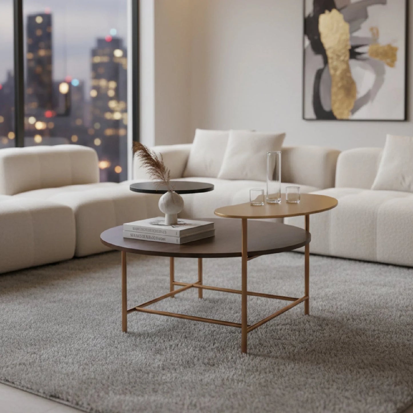 Luxury Multicolored Wooden Coffee Table Modern Italian Style for Villa