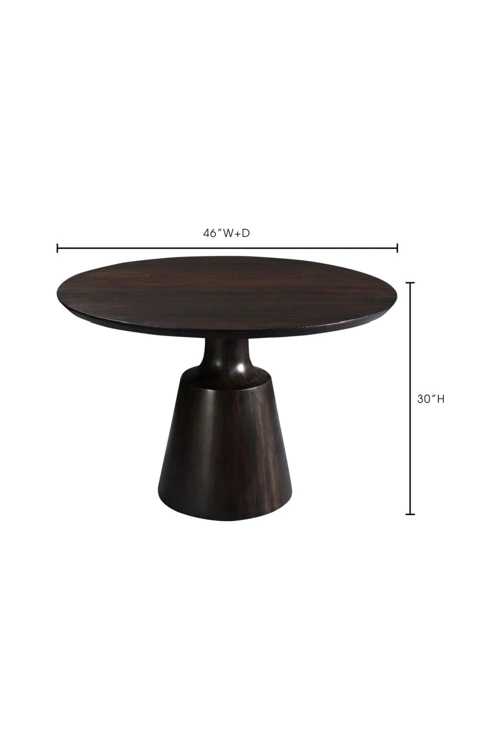 Luxury Myron Brown Sheesham Round Dining Table Modern Italian Style for Villa