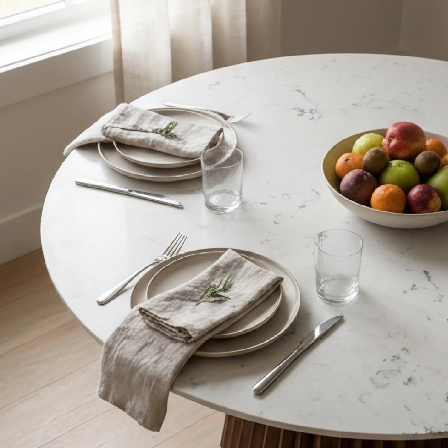 Luxury Nancy Marble Round Dining Table Modern Italian Style for Villa