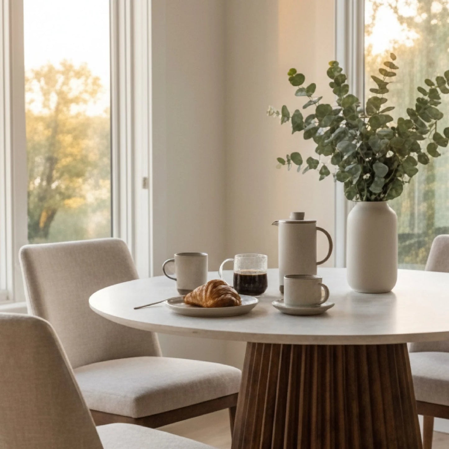 Luxury Nancy Marble Round Dining Table Modern Italian Style for Villa