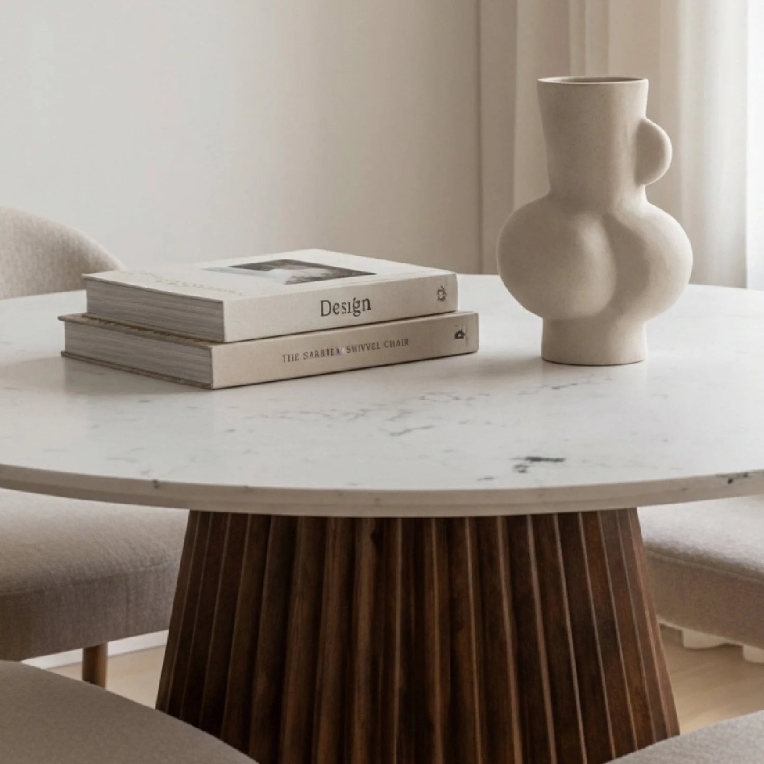 Luxury Nancy Marble Round Dining Table Modern Italian Style for Villa