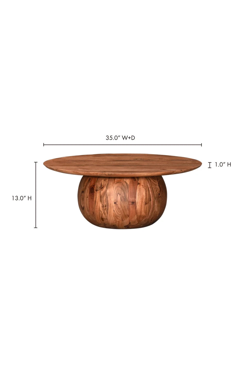 Luxury Natural Acacia Coffee Table Modern Italian Style for Villa