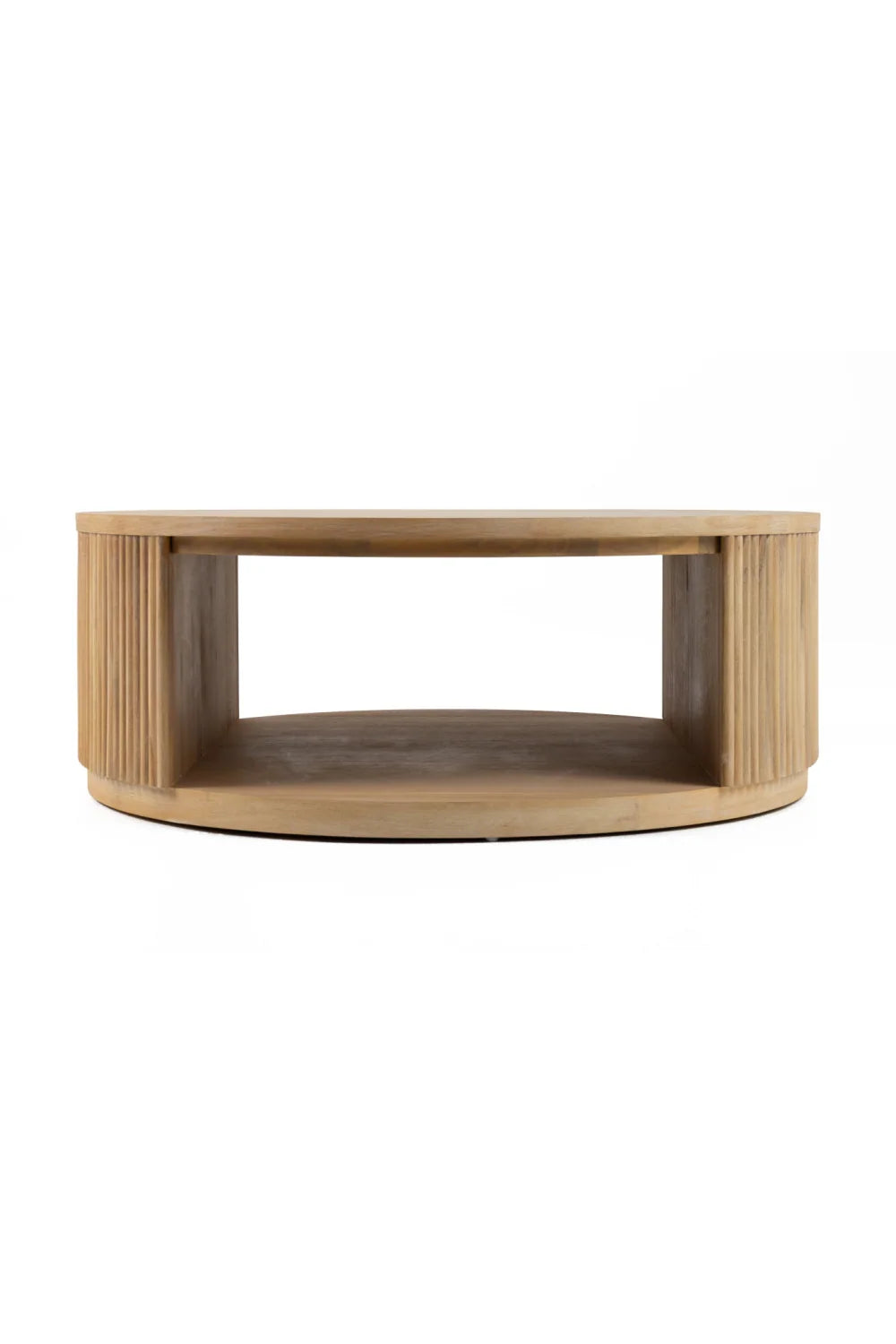 Luxury Natural Acacia Round Coffee Table Modern Italian Style for Villa