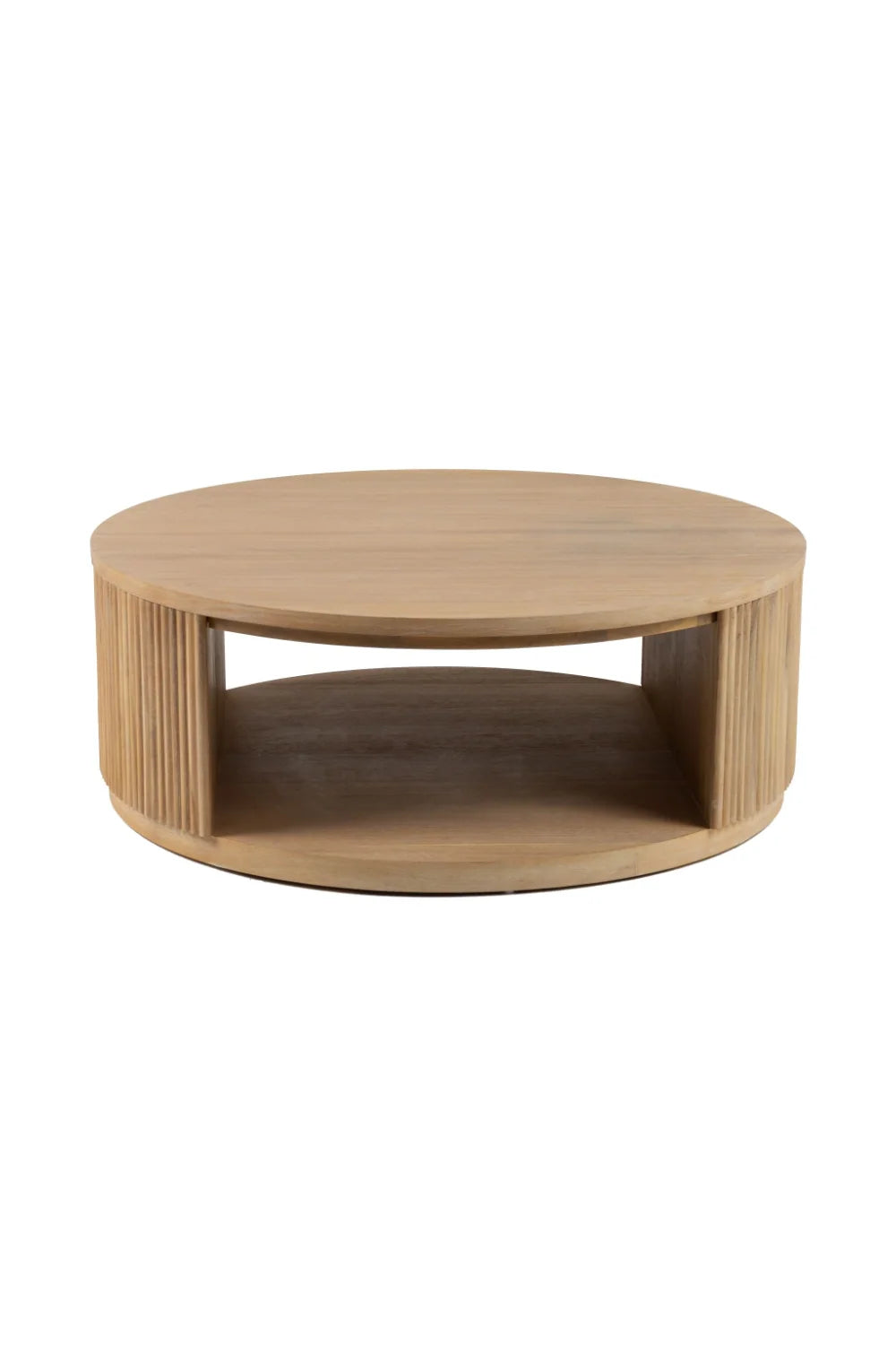 Luxury Natural Acacia Round Coffee Table Modern Italian Style for Villa