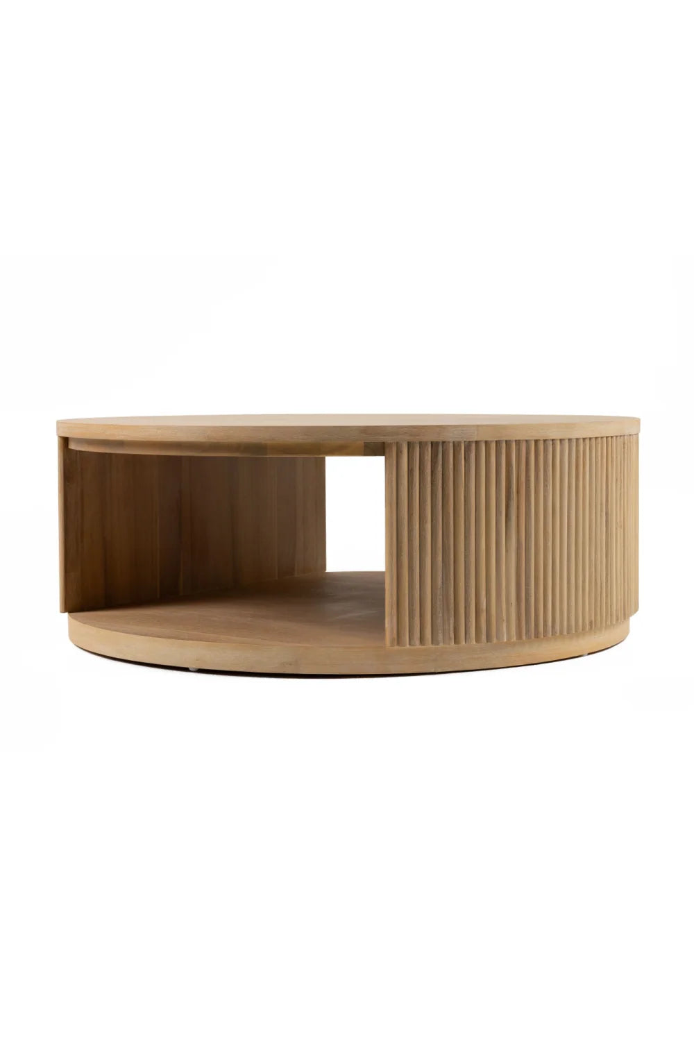 Luxury Natural Acacia Round Coffee Table Modern Italian Style for Villa