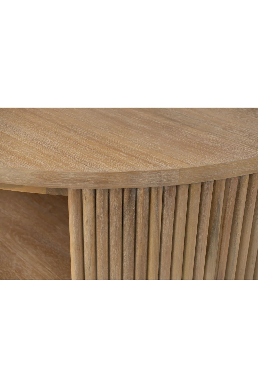 Luxury Natural Acacia Round Coffee Table Modern Italian Style for Villa