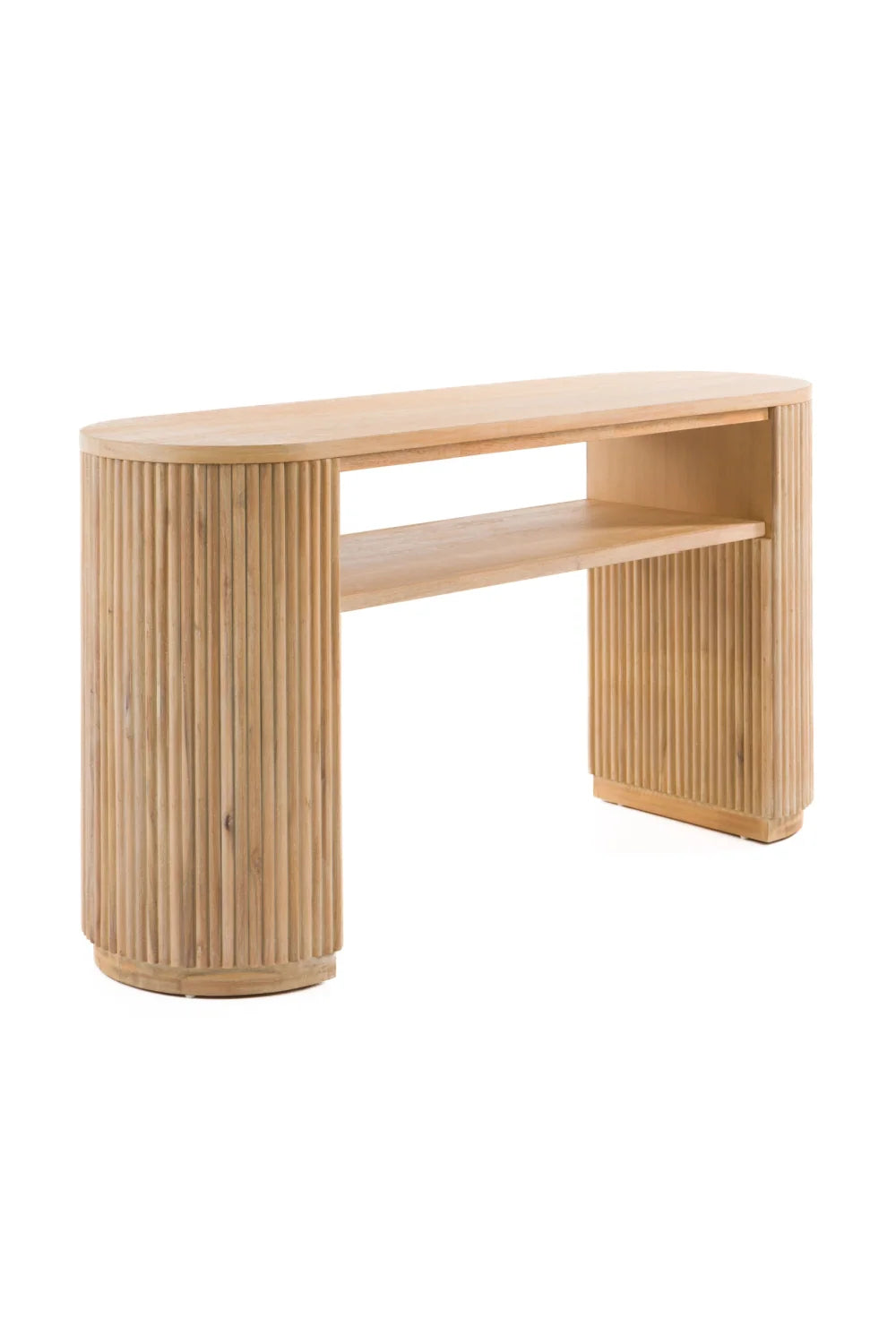 Luxury Natural Acacia Wood Console Table Modern Italian Style for Villa
