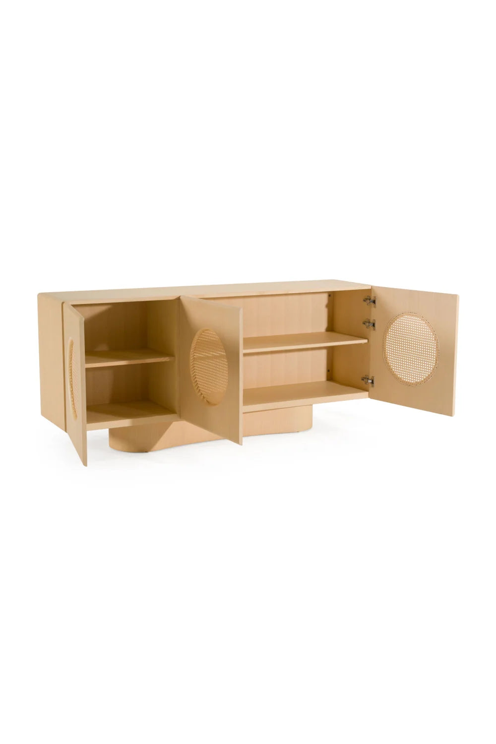 Luxury Natural Ash Rattan Sideboard European Style for Villa