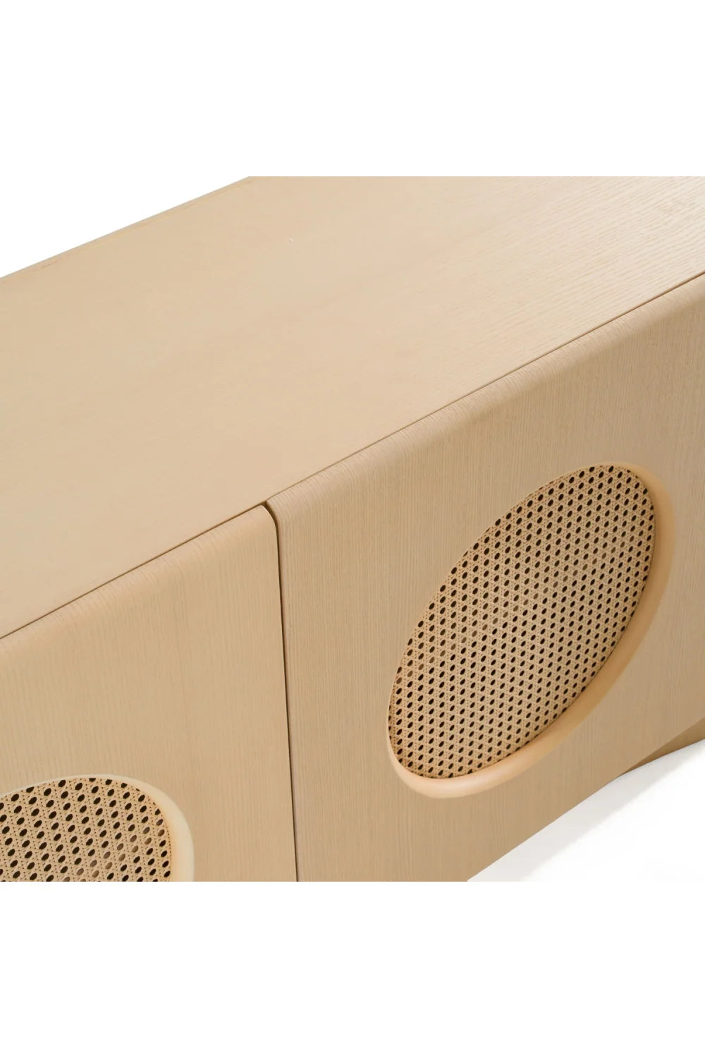 Luxury Natural Ash Rattan Sideboard European Style for Villa