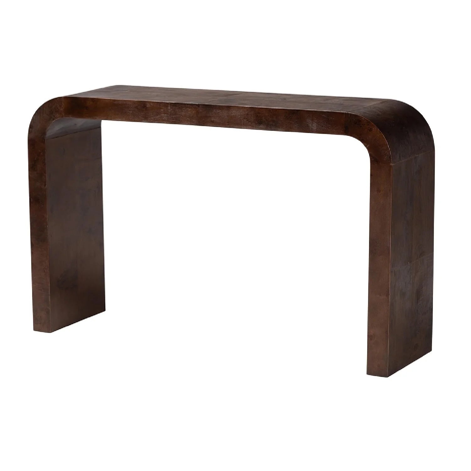Luxury Natural Burl Wood Waterfall Console Table Modern Italian Style for Villa