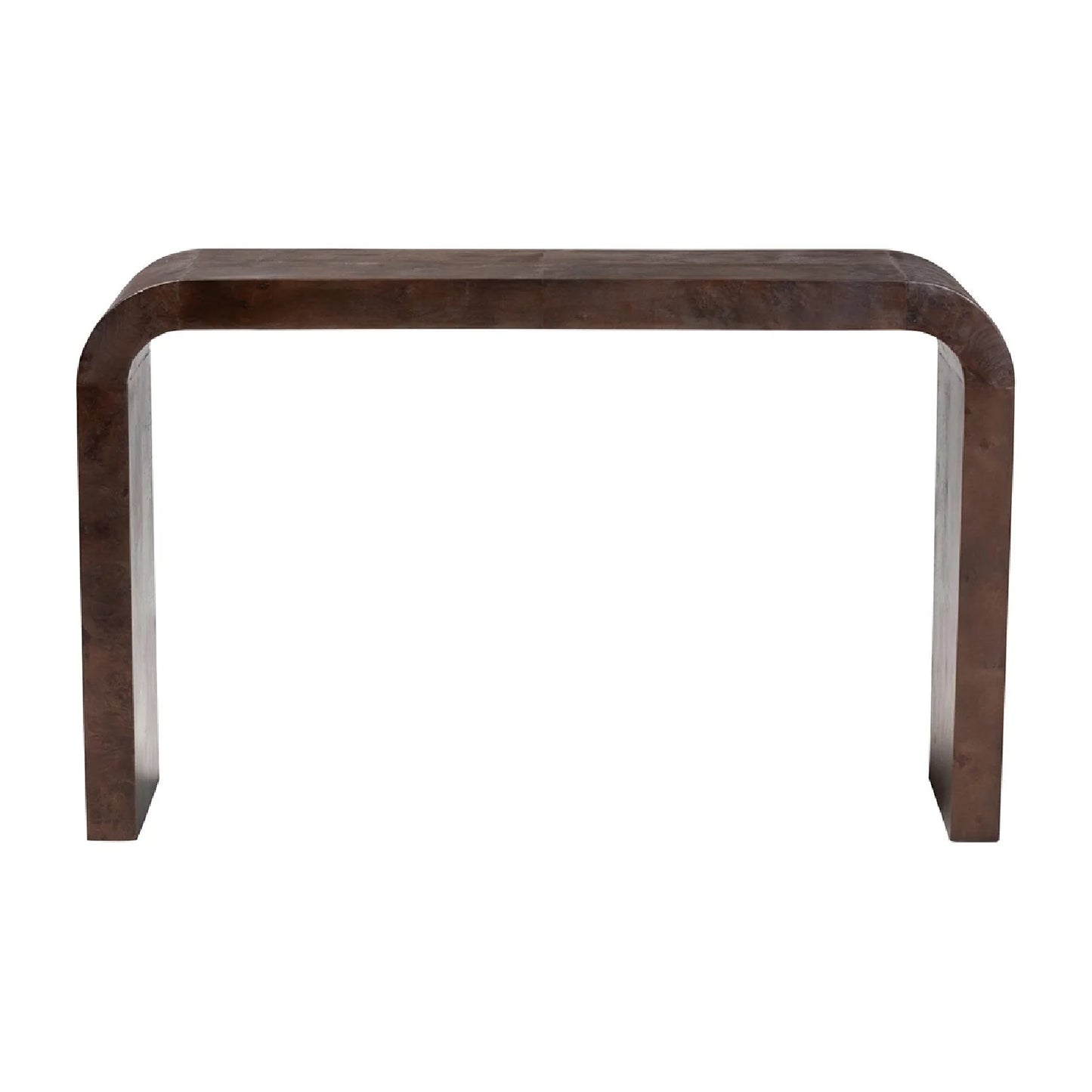 Luxury Natural Burl Wood Waterfall Console Table Modern Italian Style for Villa