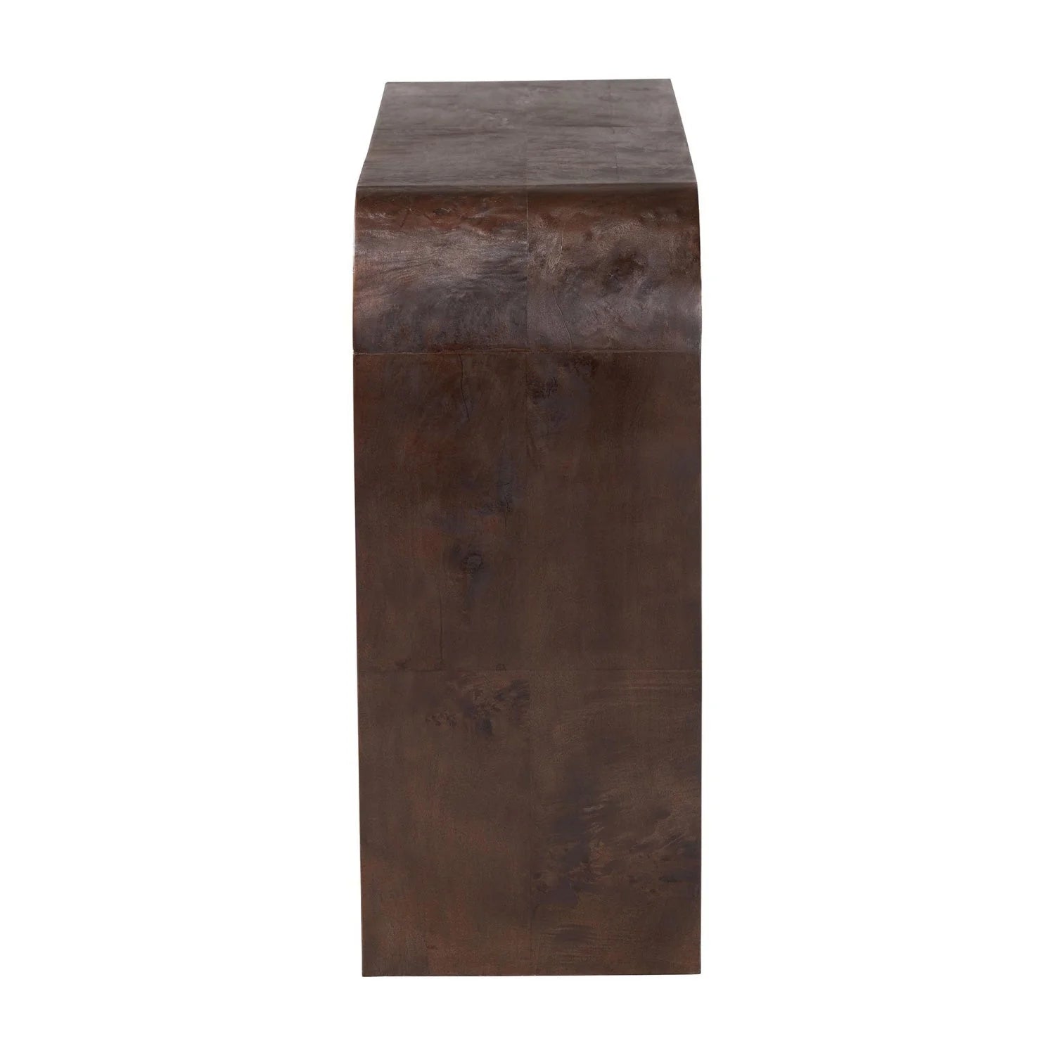 Luxury Natural Burl Wood Waterfall Console Table Modern Italian Style for Villa