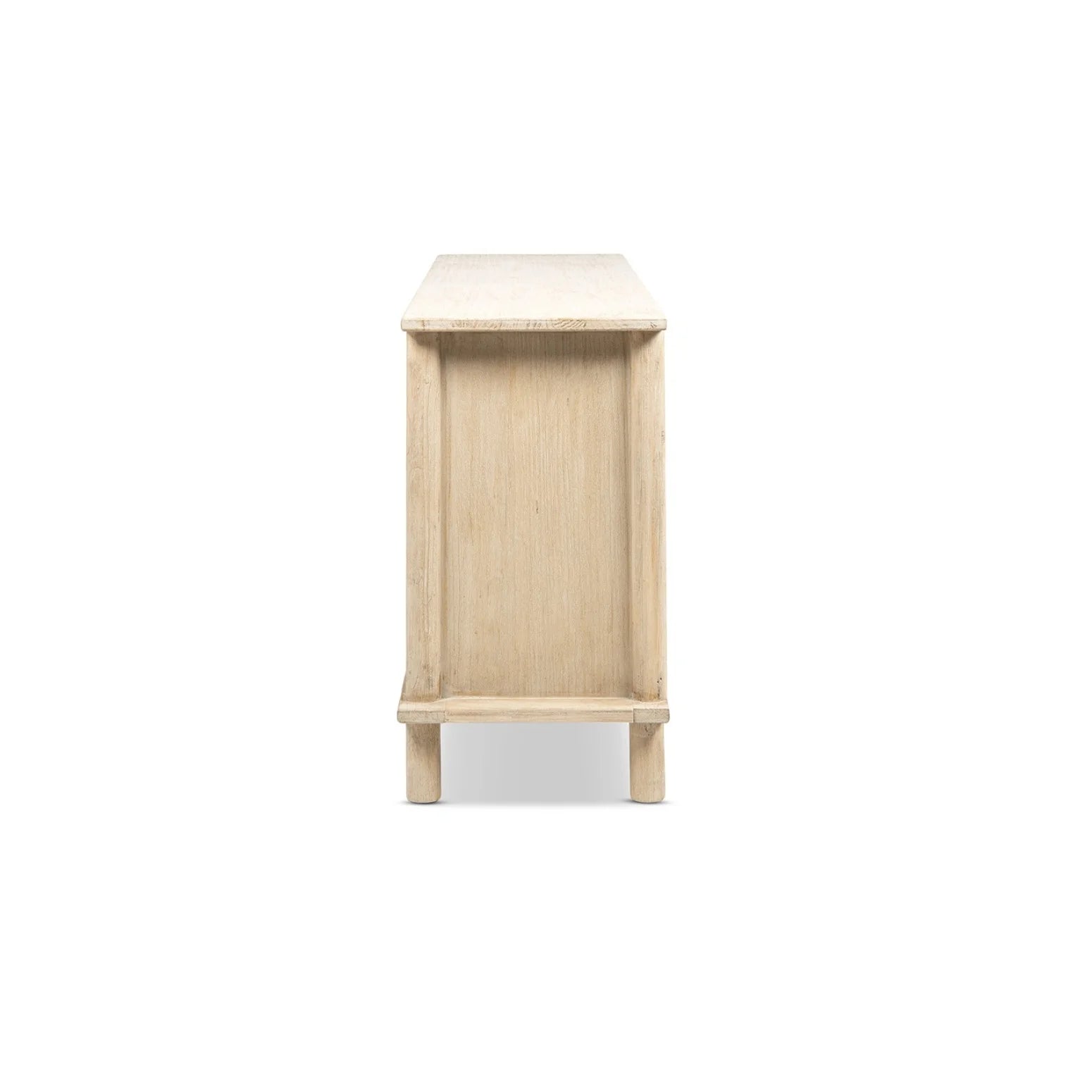 Luxury Natural Cerused Pine 4-Door Sideboard European Style for Villa