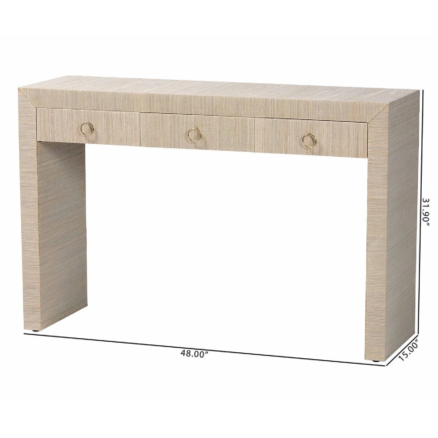 Luxury Natural Grasscloth Console Table Modern Italian Style for Villa