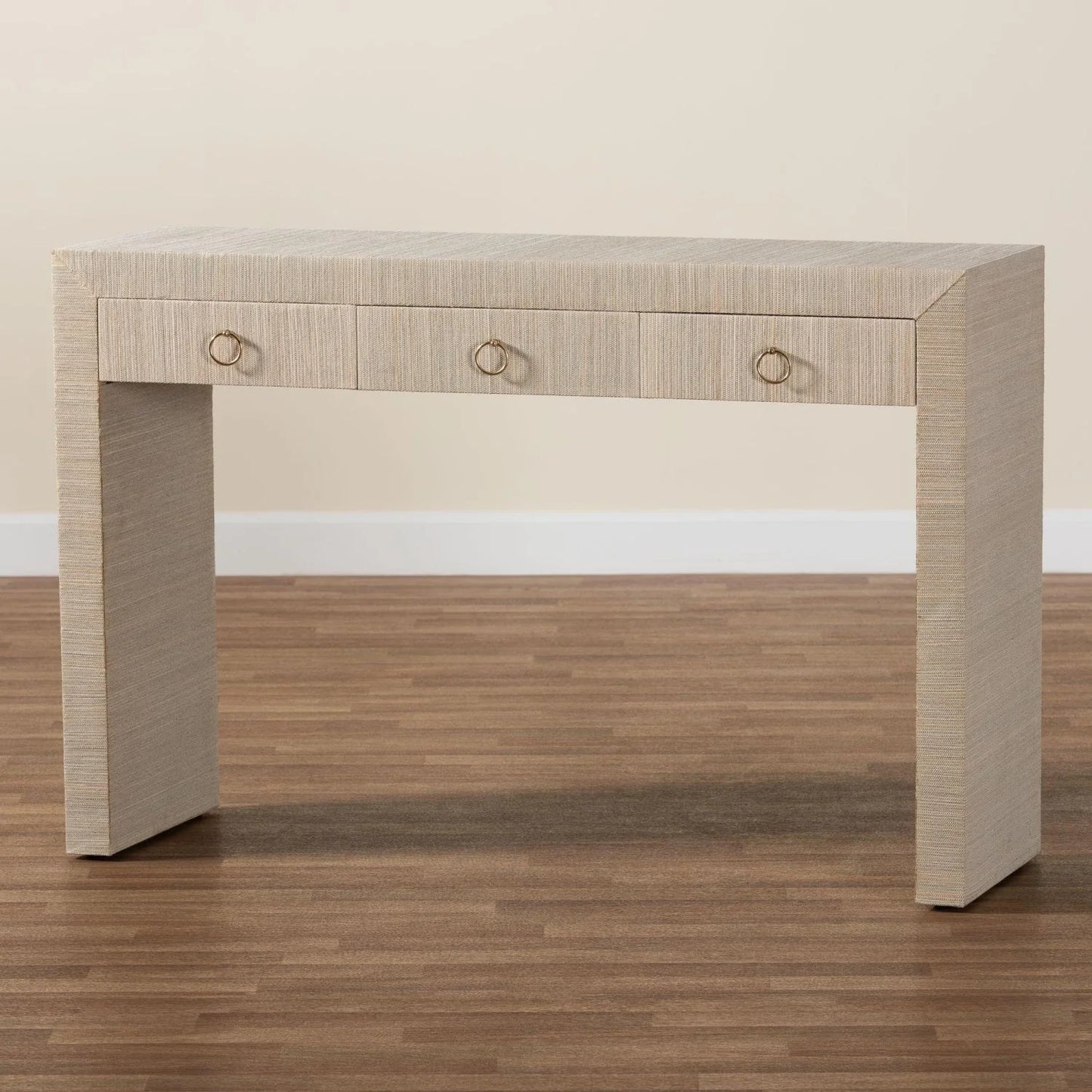Luxury Natural Grasscloth Console Table Modern Italian Style for Villa