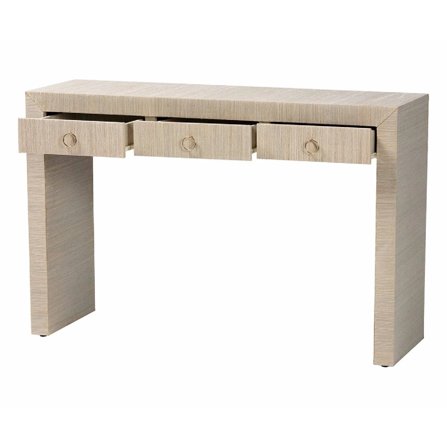 Luxury Natural Grasscloth Console Table Modern Italian Style for Villa