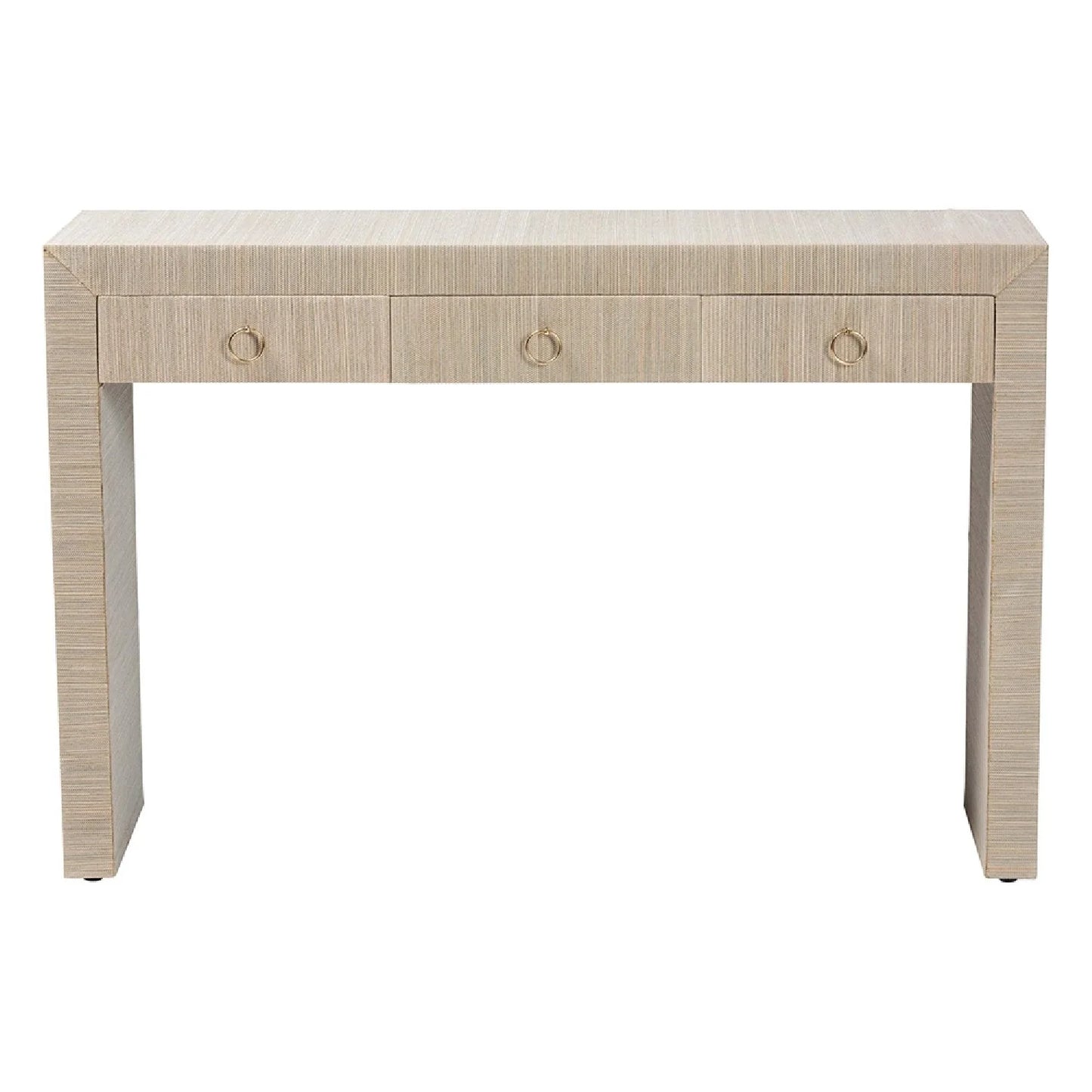 Luxury Natural Grasscloth Console Table Modern Italian Style for Villa