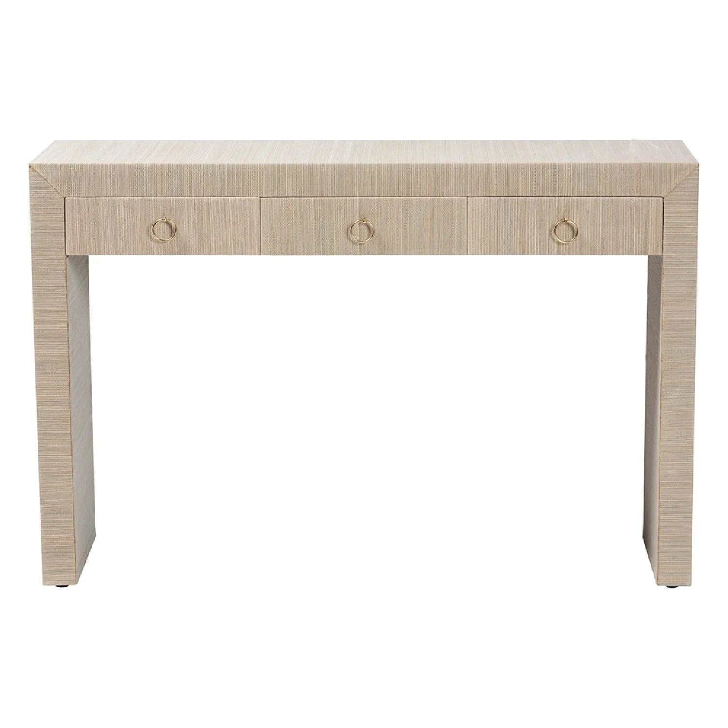 Luxury Natural Grasscloth Console Table Modern Italian Style for Villa
