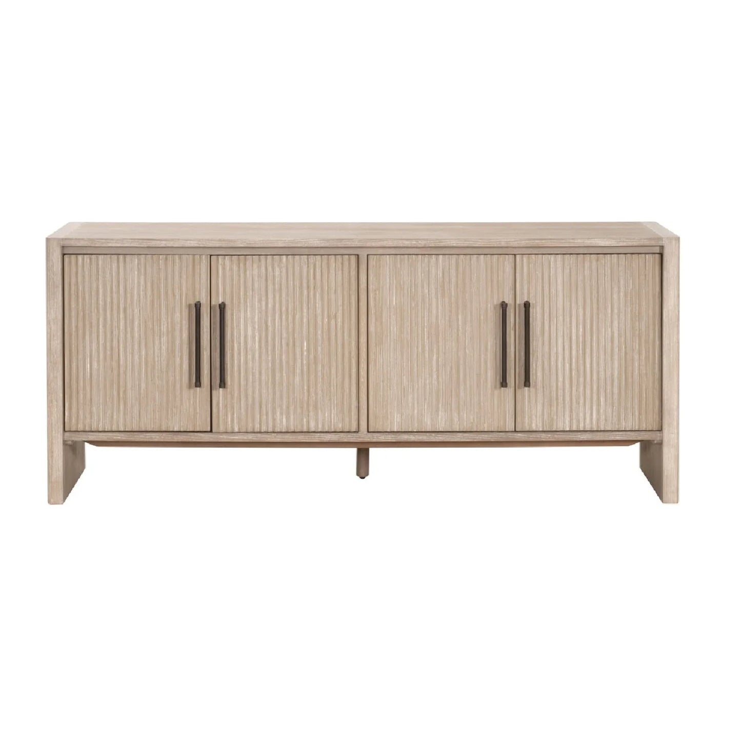 Luxury Natural Gray Acacia 4-Door Sideboard European Style for Villa