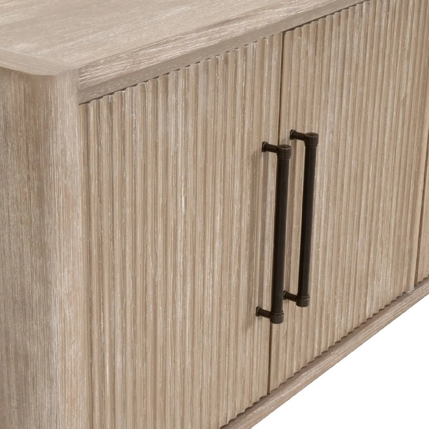 Luxury Natural Gray Acacia 4-Door Sideboard European Style for Villa