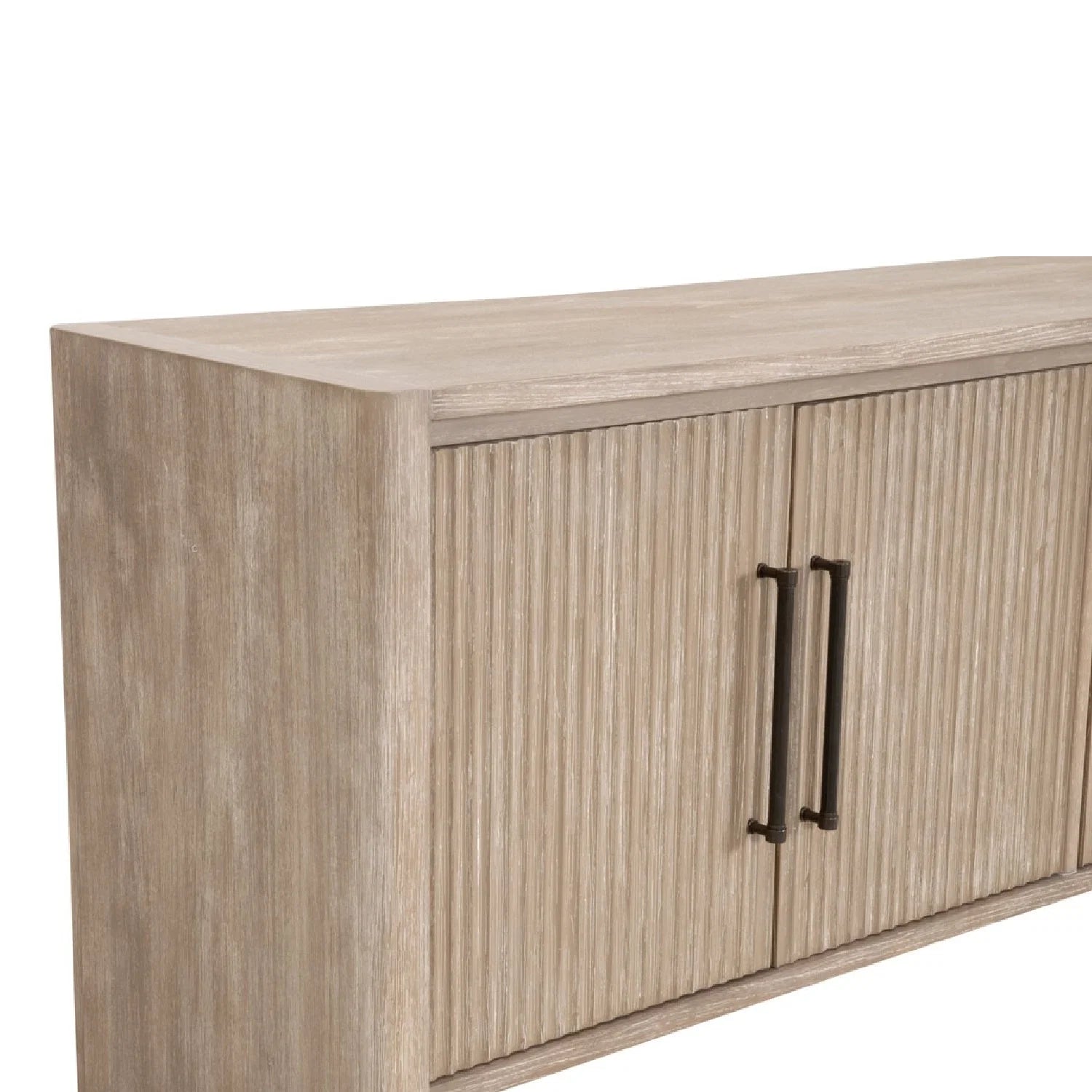 Luxury Natural Gray Acacia 4-Door Sideboard European Style for Villa