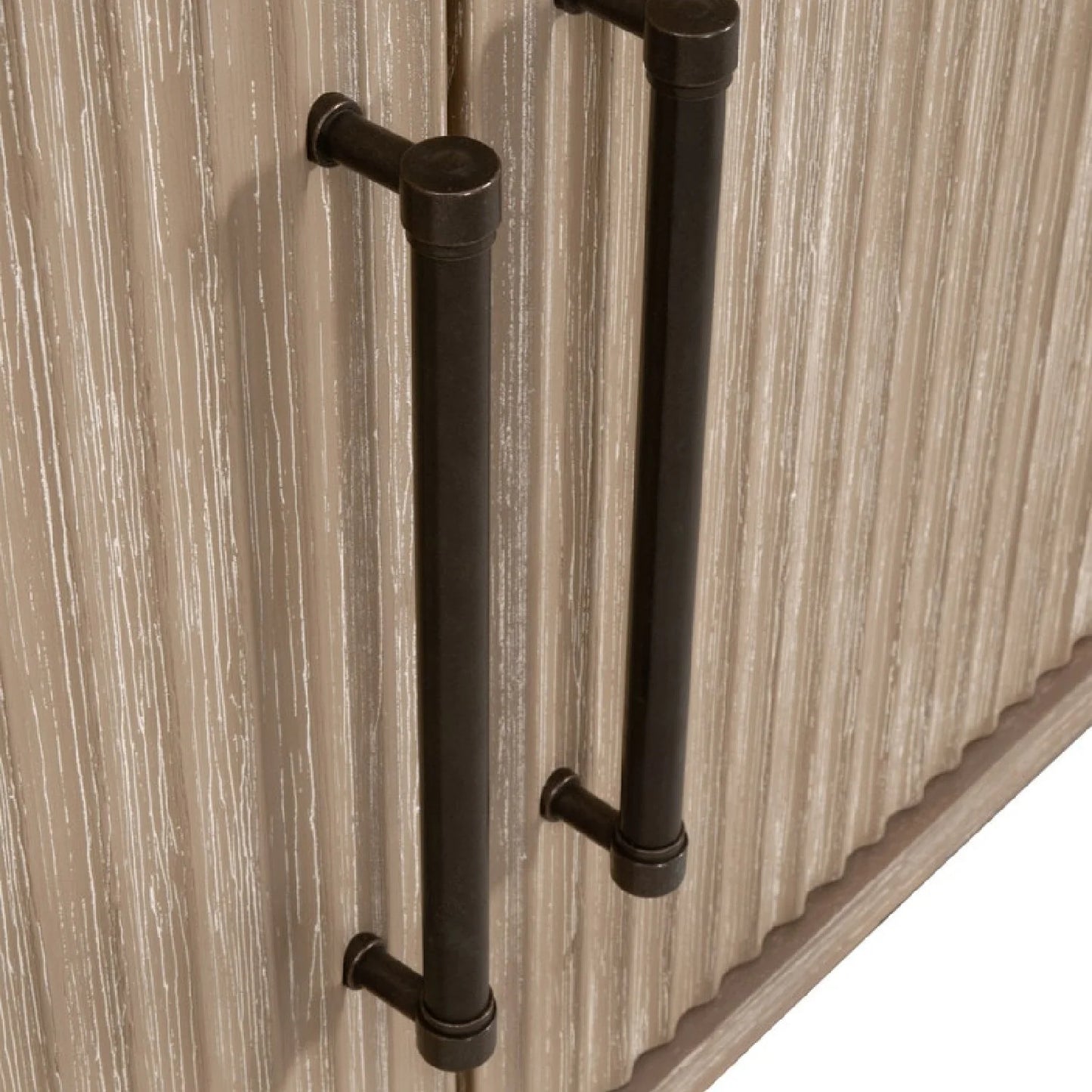 Luxury Natural Gray Acacia 4-Door Sideboard European Style for Villa
