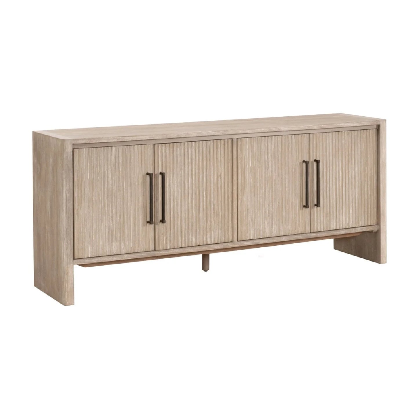 Luxury Natural Gray Acacia 4-Door Sideboard European Style for Villa